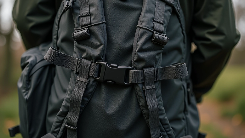 Detail shot of backpack straps and suspension system